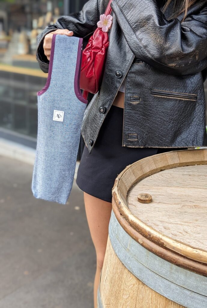 Sac à bouteille en jean, idée cadeau, accessoire tendance